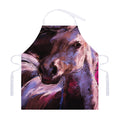 Dark Pink Horse Painting Print Adjustable Apron