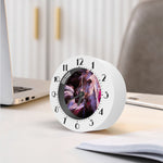 Dark Pink Horse Painting Print Alarm Clock