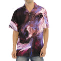 Dark Pink Horse Painting Print Aloha Shirt