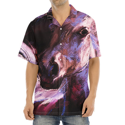 Dark Pink Horse Painting Print Aloha Shirt