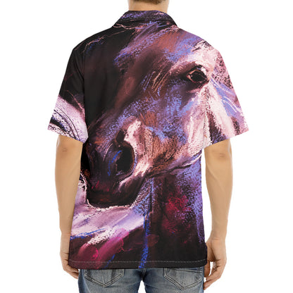 Dark Pink Horse Painting Print Aloha Shirt