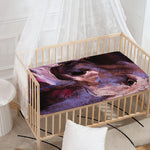 Dark Pink Horse Painting Print Baby Crib Sheet