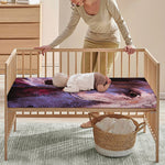 Dark Pink Horse Painting Print Baby Crib Sheet