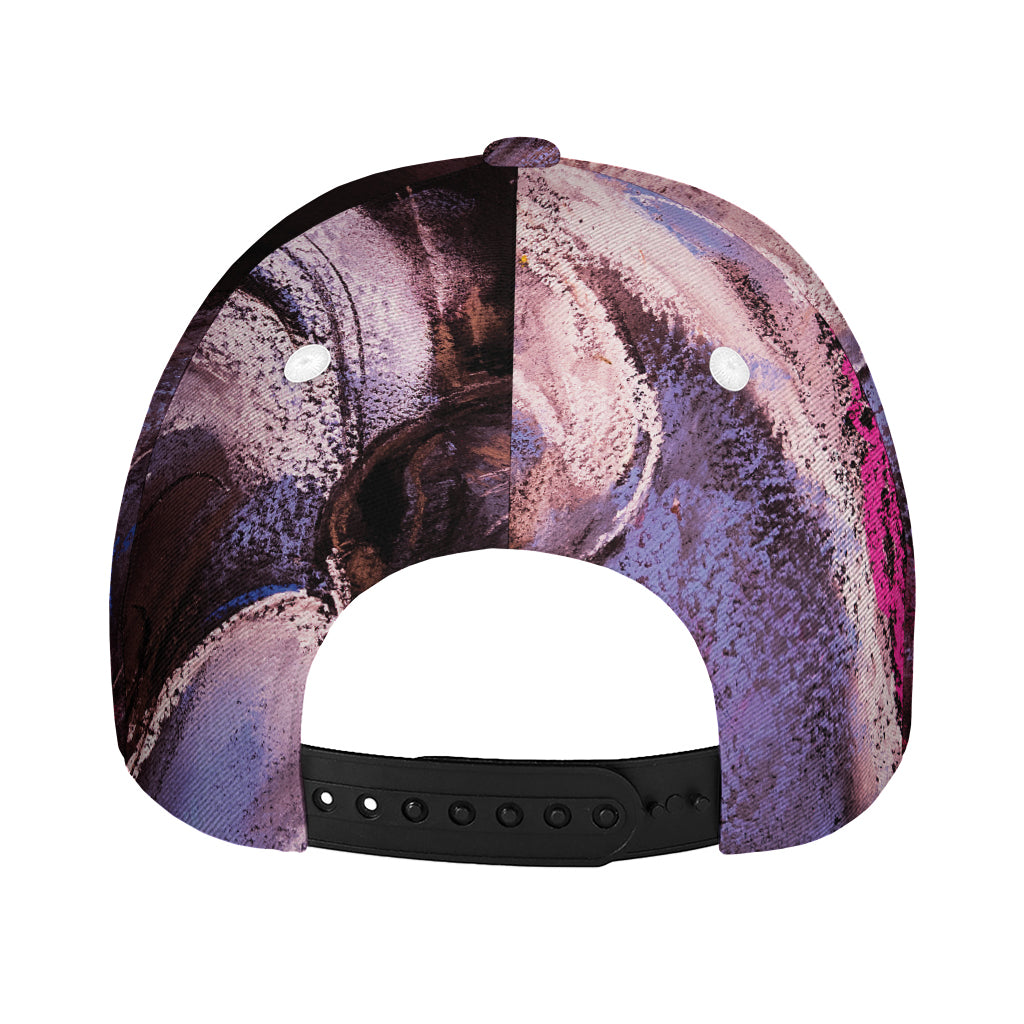 Dark Pink Horse Painting Print Baseball Cap