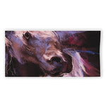 Dark Pink Horse Painting Print Beach Towel