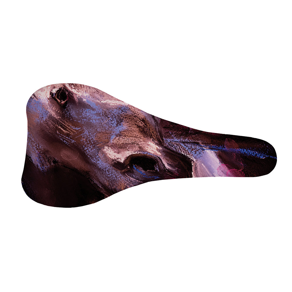 Dark Pink Horse Painting Print Bicycle Seat Cover