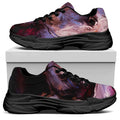 Dark Pink Horse Painting Print Black Chunky Shoes