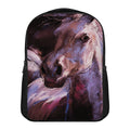 Dark Pink Horse Painting Print Casual Backpack