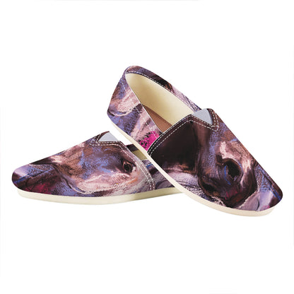 Dark Pink Horse Painting Print Casual Shoes