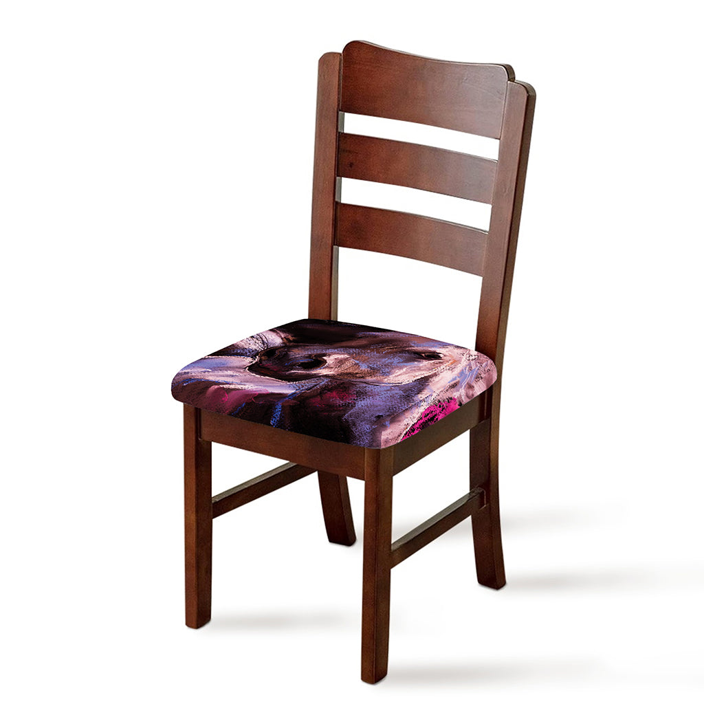Dark Pink Horse Painting Print Chair Cushion Cover