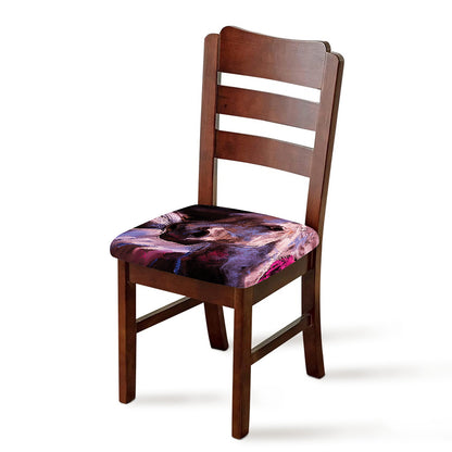 Dark Pink Horse Painting Print Chair Cushion Cover