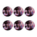 Dark Pink Horse Painting Print Coaster Set