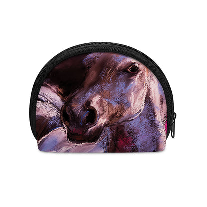 Dark Pink Horse Painting Print Coin Purse