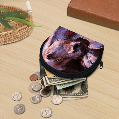 Dark Pink Horse Painting Print Coin Purse