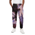 Dark Pink Horse Painting Print Cotton Sweatpants