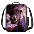 Dark Pink Horse Painting Print Crossbody Lunch Bag