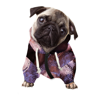Dark Pink Horse Painting Print Dog Zip Up Hoodie