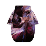 Dark Pink Horse Painting Print Dog Zip Up Hoodie