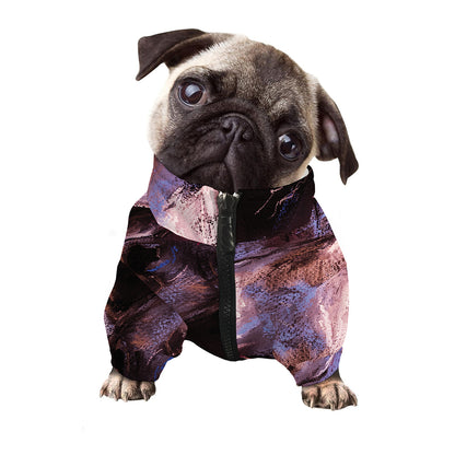 Dark Pink Horse Painting Print Dog Zip Up Jacket