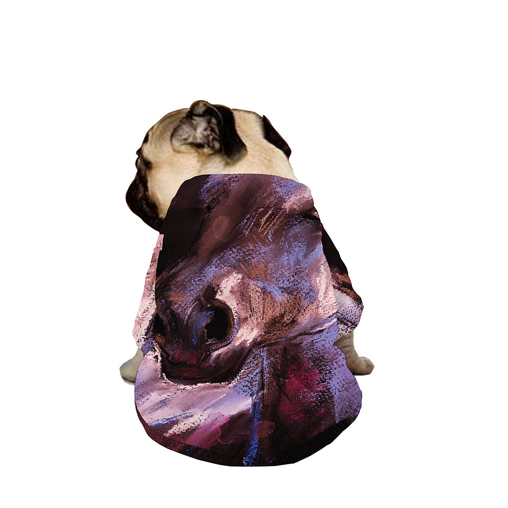 Dark Pink Horse Painting Print Dog Zip Up Jacket