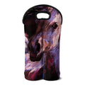 Dark Pink Horse Painting Print Double Neoprene Wine Tote
