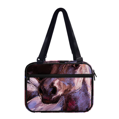 Dark Pink Horse Painting Print Double Strap Bible Bag