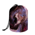 Dark Pink Horse Painting Print Drawstring Makeup Bag