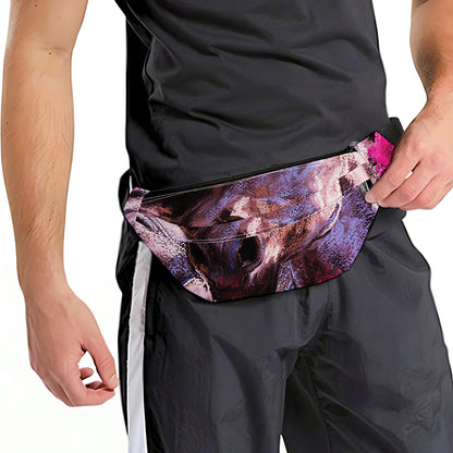Dark Pink Horse Painting Print Fanny Pack