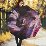 Dark Pink Horse Painting Print Foldable Umbrella