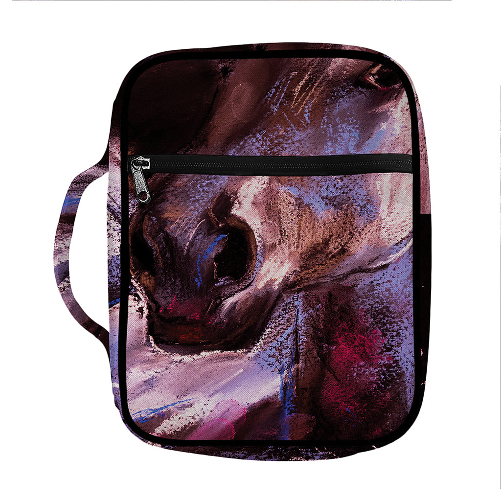 Dark Pink Horse Painting Print Front Pocket Bible Bag