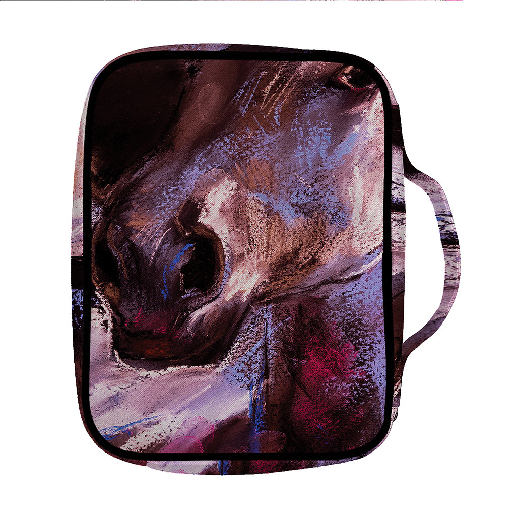 Dark Pink Horse Painting Print Front Pocket Bible Bag