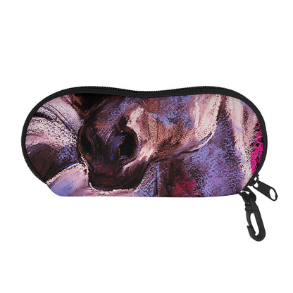 Dark Pink Horse Painting Print Glasses Case