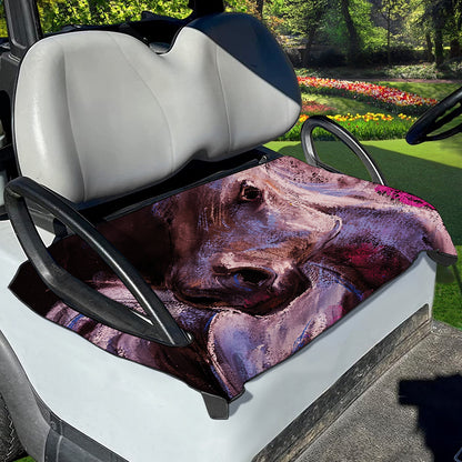 Dark Pink Horse Painting Print Golf Cart Seat Cover