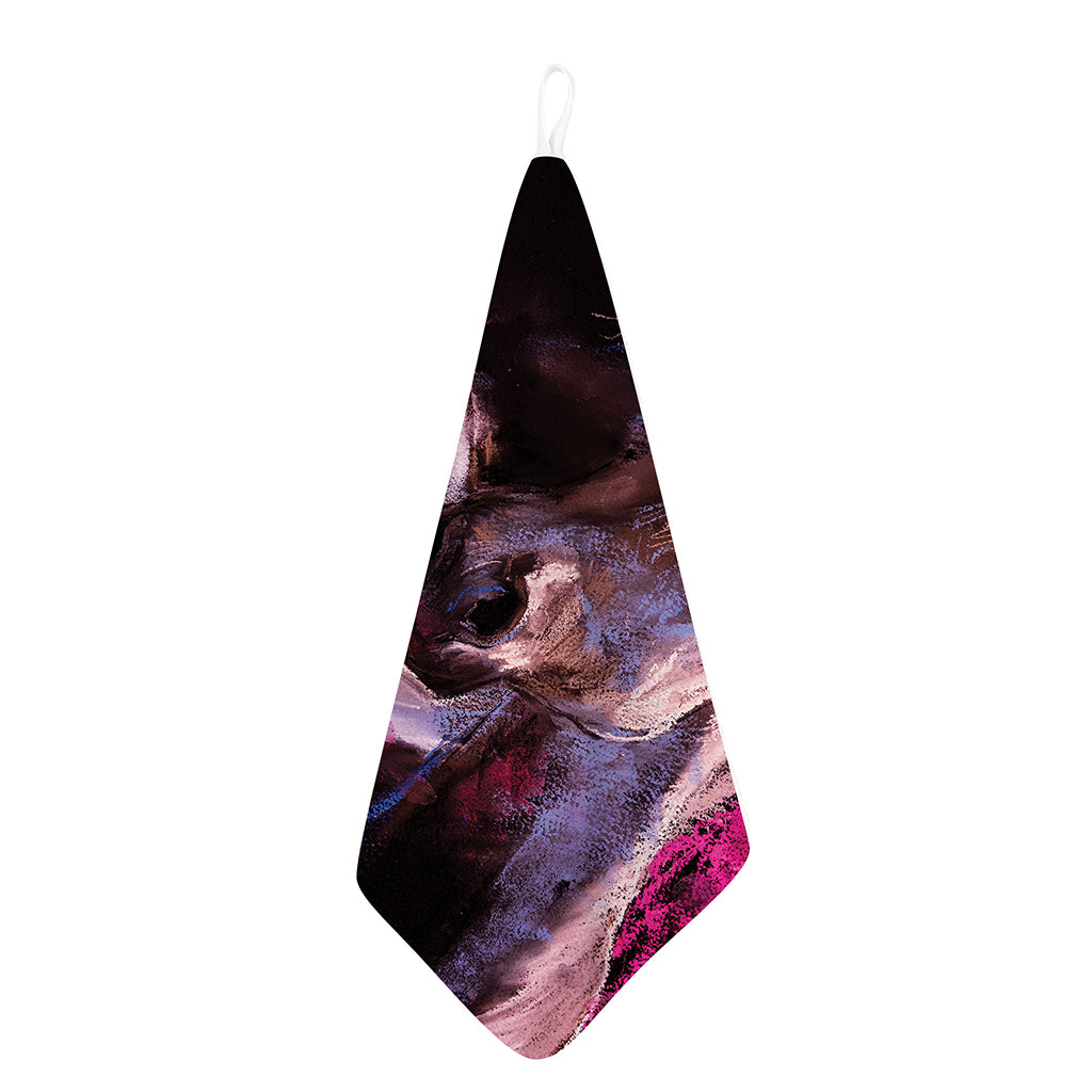 Dark Pink Horse Painting Print Hand Towel