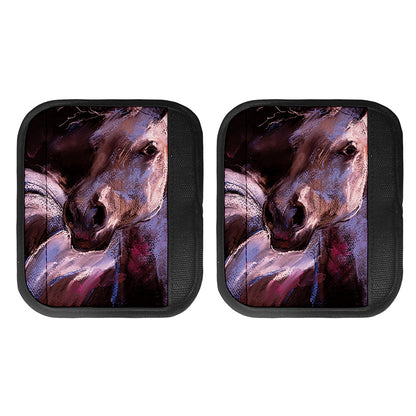 Dark Pink Horse Painting Print Handle Covers