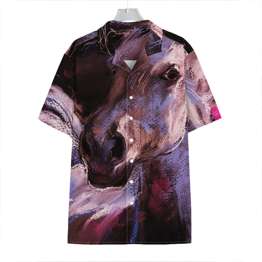 Dark Pink Horse Painting Print Hawaiian Shirt