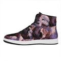 Dark Pink Horse Painting Print High Top Leather Sneakers
