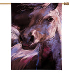 Dark Pink Horse Painting Print House Flag