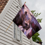 Dark Pink Horse Painting Print House Flag