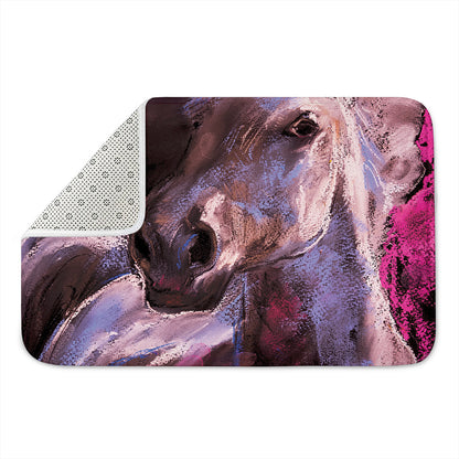 Dark Pink Horse Painting Print Indoor Door Mat
