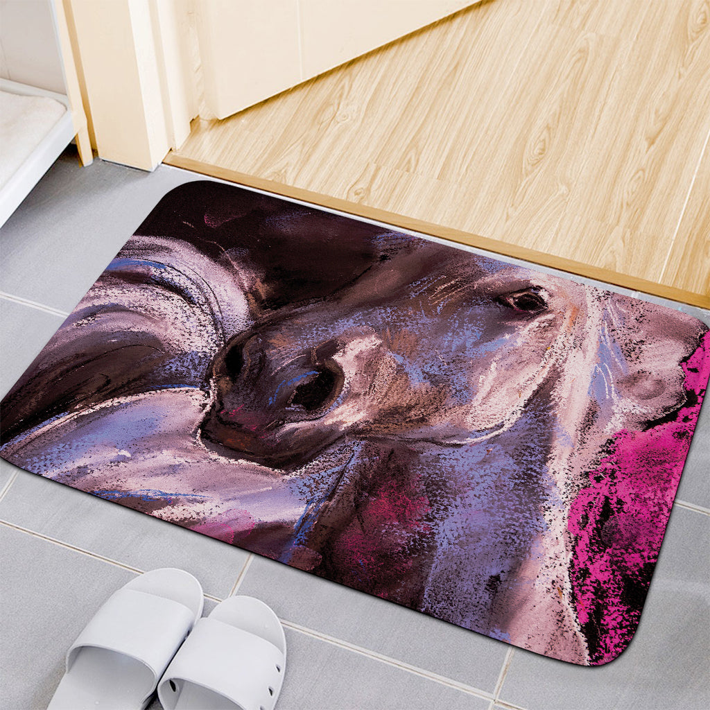 Dark Pink Horse Painting Print Indoor Door Mat