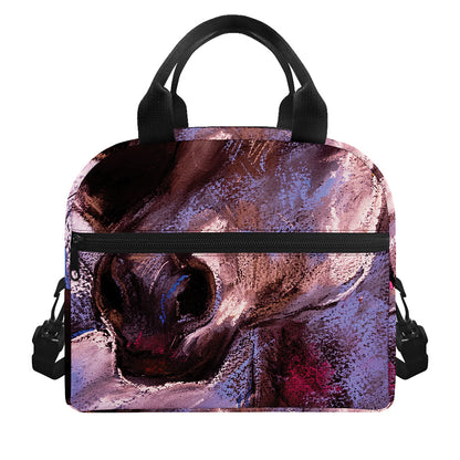 Dark Pink Horse Painting Print Insulated Lunch Bag