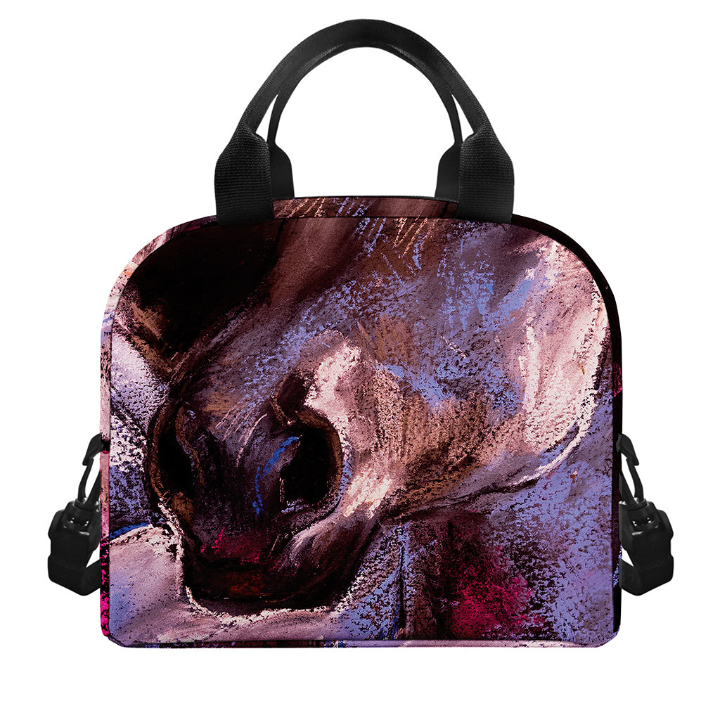 Dark Pink Horse Painting Print Insulated Lunch Bag