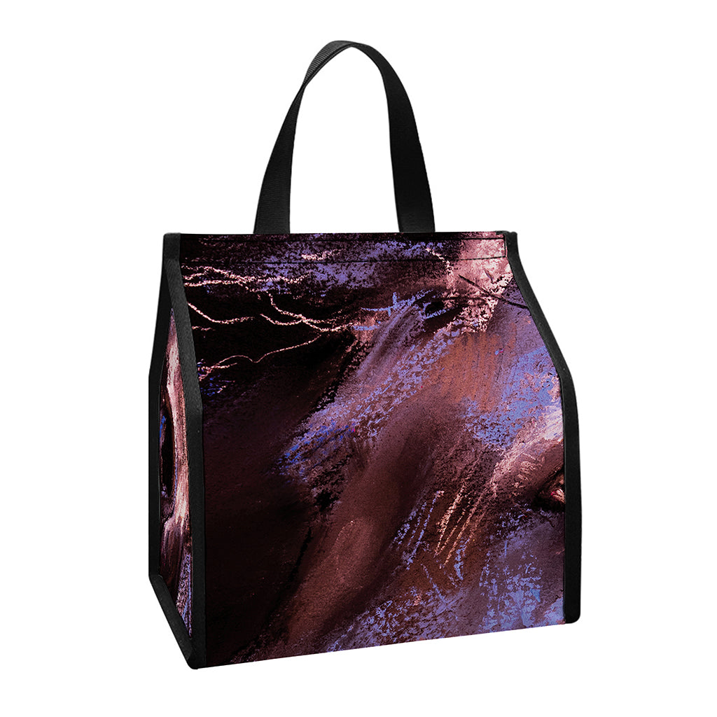 Dark Pink Horse Painting Print Insulated Lunch Tote