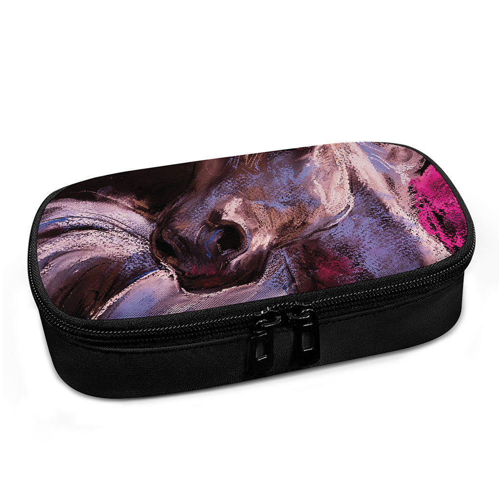 Dark Pink Horse Painting Print Insulin Cooler Travel Case