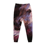 Dark Pink Horse Painting Print Jogger Pants
