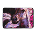Dark Pink Horse Painting Print Kitchen Mat