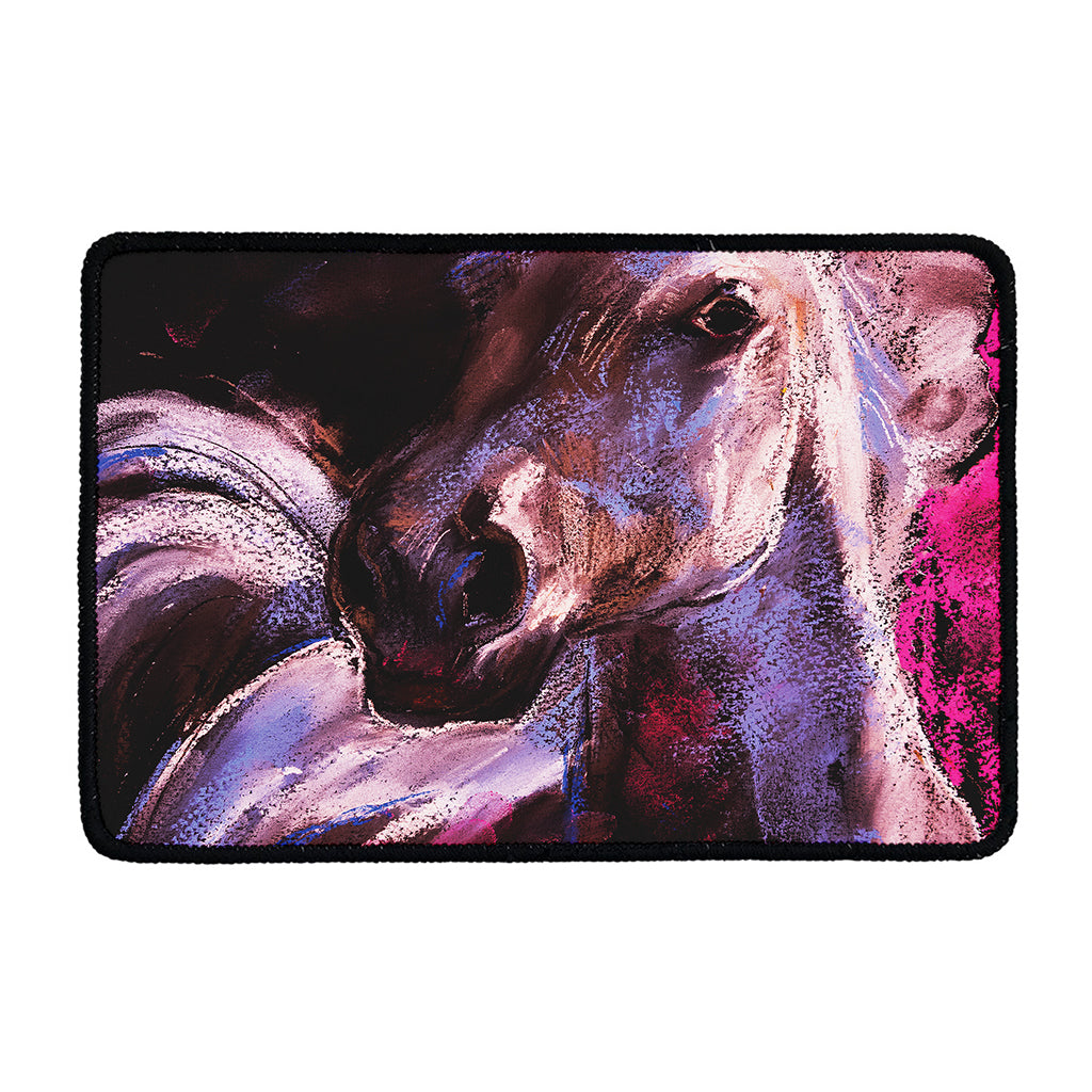Dark Pink Horse Painting Print Kitchen Mat