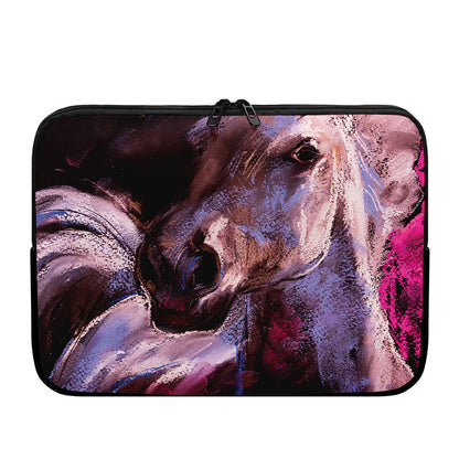 Dark Pink Horse Painting Print Laptop Sleeve