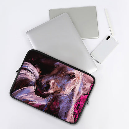Dark Pink Horse Painting Print Laptop Sleeve